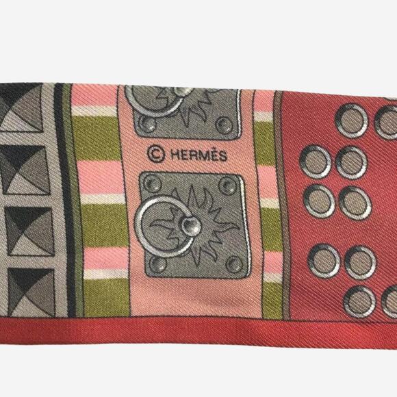 Hermes Colliers de Chiens Multicolor Silk Twilly - Picture 7 of 7